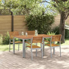 Kert étkező szett 5 pcs Szürke és barna 150 x 90 x 75 cm