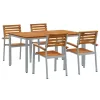 Kert étkező szett 5 pcs Szürke és barna 150 x 90 x 75 cm