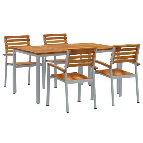 Kert étkező szett 5 pcs Szürke és barna 150 x 90 x 75 cm
