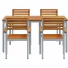 Kert étkező szett 5 pcs Szürke és barna 150 x 90 x 75 cm
