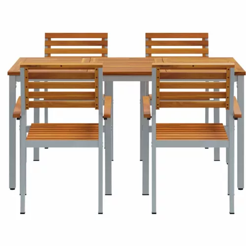 Kert étkező szett 5 pcs Szürke és barna 150 x 90 x 75 cm