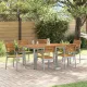 Kert étkező szett 7 pcs Szürke és barna 150 x 90 x 75 cm