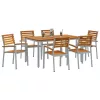 Kert étkező szett 7 pcs Szürke és barna 150 x 90 x 75 cm
