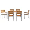 Kert étkező szett 7 pcs Szürke és barna 150 x 90 x 75 cm