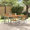 Kert étkező szett 5 pcs Szürke és barna 180 x 90 x 75 cm