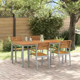 Kert étkező szett 5 pcs Szürke és barna 180 x 90 x 75 cm