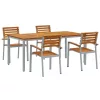 Kert étkező szett 5 pcs Szürke és barna 180 x 90 x 75 cm