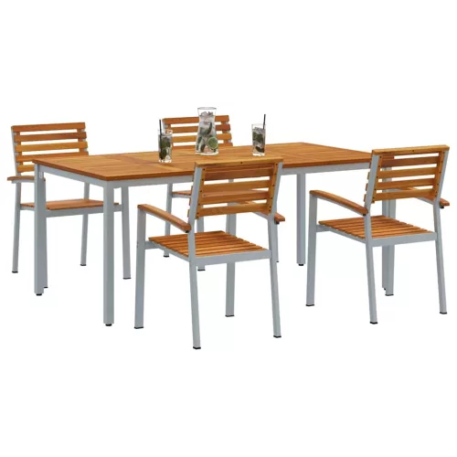 Kert étkező szett 5 pcs Szürke és barna 180 x 90 x 75 cm