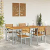 Kert étkező szett 5 pcs Szürke és barna 180 x 90 x 75 cm