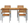 Kert étkező szett 5 pcs Szürke és barna 180 x 90 x 75 cm