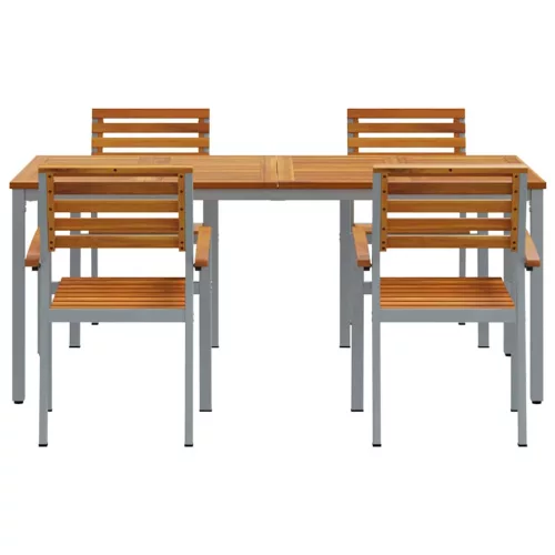 Kert étkező szett 5 pcs Szürke és barna 180 x 90 x 75 cm