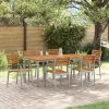 Kert étkező szett 7 pcs Szürke és barna 180 x 90 x 75 cm