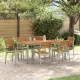 Kert étkező szett 7 pcs Szürke és barna 180 x 90 x 75 cm