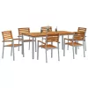 Kert étkező szett 7 pcs Szürke és barna 180 x 90 x 75 cm
