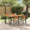 Kert étkező szett 5 pcs Fekete és barna 180 x 90 x 75 cm