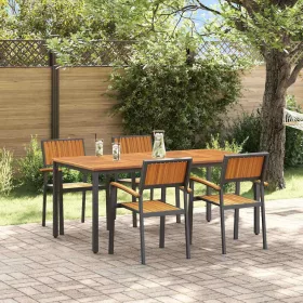 Kert étkező szett 5 pcs Fekete és barna 180 x 90 x 75 cm
