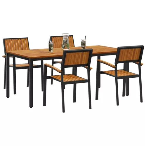 Kert étkező szett 5 pcs Fekete és barna 180 x 90 x 75 cm