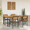 Kert étkező szett 5 pcs Fekete és barna 180 x 90 x 75 cm