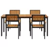 Kert étkező szett 5 pcs Fekete és barna 180 x 90 x 75 cm
