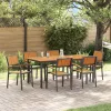 Kert étkező szett 7 pcs Fekete és barna 180 x 90 x 75 cm