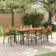 Kert étkező szett 7 pcs Fekete és barna 180 x 90 x 75 cm
