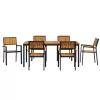 Kert étkező szett 7 pcs Fekete és barna 180 x 90 x 75 cm