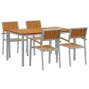 Kert étkező szett 5 pcs Szürke és barna 150 x 90 x 75 cm