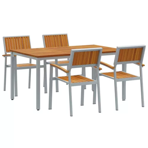 Kert étkező szett 5 pcs Szürke és barna 150 x 90 x 75 cm