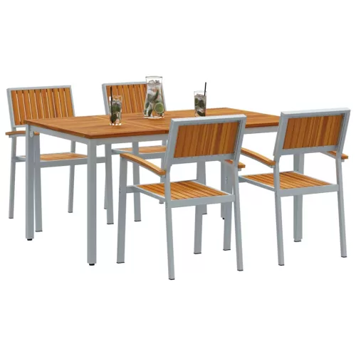 Kert étkező szett 5 pcs Szürke és barna 150 x 90 x 75 cm