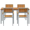 Kert étkező szett 5 pcs Szürke és barna 150 x 90 x 75 cm