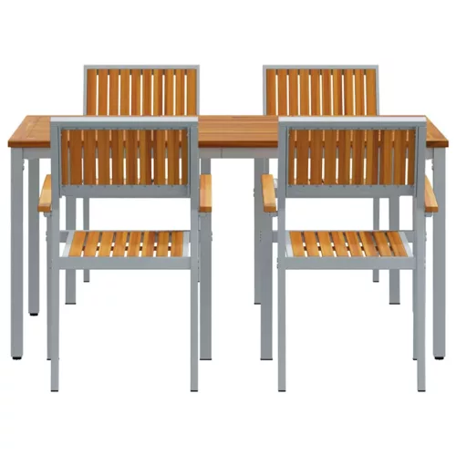 Kert étkező szett 5 pcs Szürke és barna 150 x 90 x 75 cm