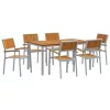 Kert étkező szett 7 pcs Szürke és barna 150 x 90 x 75 cm