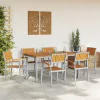 Kert étkező szett 7 pcs Szürke és barna 150 x 90 x 75 cm