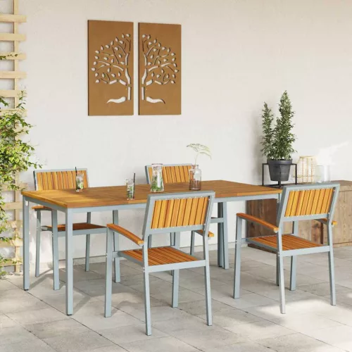 Kert étkező szett 5 pcs Szürke és barna 180 x 90 x 75 cm