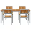 Kert étkező szett 5 pcs Szürke és barna 180 x 90 x 75 cm
