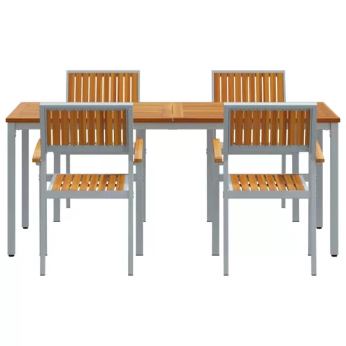 Kert étkező szett 5 pcs Szürke és barna 180 x 90 x 75 cm