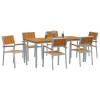 Kert étkező szett 7 pcs Szürke és barna 180 x 90 x 75 cm