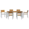 Kert étkező szett 7 pcs Szürke és barna 180 x 90 x 75 cm