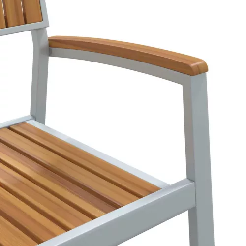 Kert étkező szett 7 pcs Szürke és barna 180 x 90 x 75 cm
