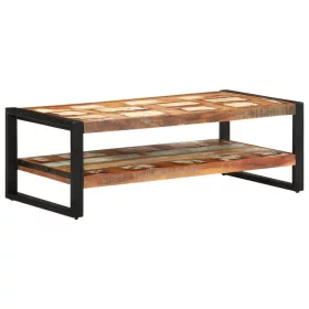   Tömör újrahasznosított fa dohányzóasztal 120 x 60 x 40 cm