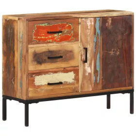   Tömör újrahasznosított fa tálalószekrény 88 x 30 x 73 cm