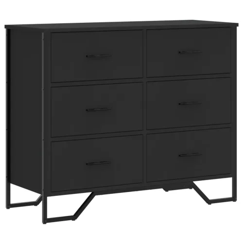 Fekete szerelt fa komód 91 x 35,5 x 74,5 cm