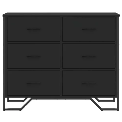 Fekete szerelt fa komód 91 x 35,5 x 74,5 cm