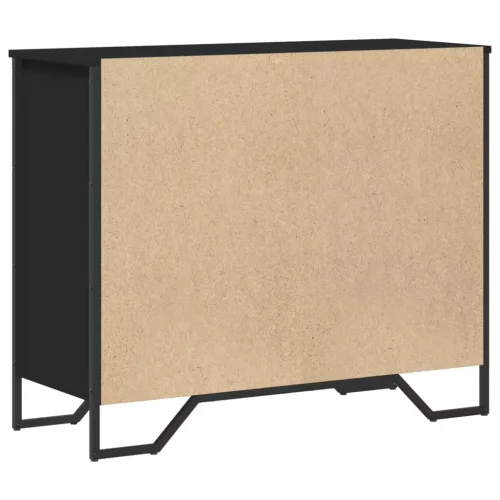 Fekete szerelt fa komód 91 x 35,5 x 74,5 cm