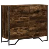 Füstös tölgy színű szerelt fa komód 91 x 35,5 x 74,5 cm