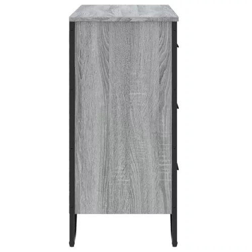 Szürke sonoma színű szerelt fa komód 91 x 35,5 x 74,5 cm