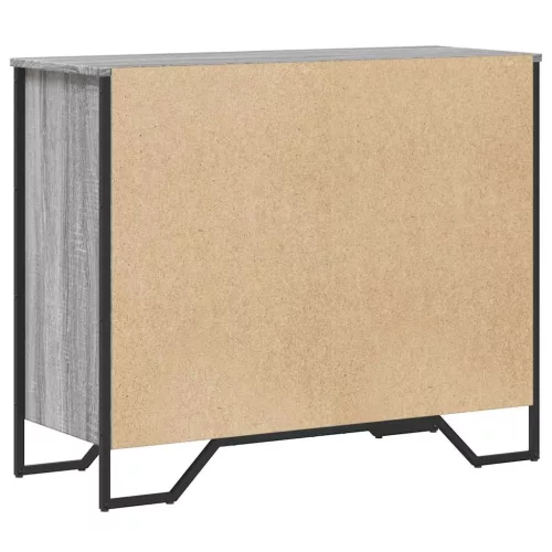 Szürke sonoma színű szerelt fa komód 91 x 35,5 x 74,5 cm