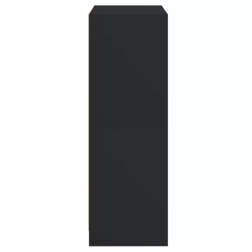 Fekete szerelt fa magasszekrény ajtókkal 68 x 37 x 109 cm