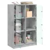Betonszürke szerelt fa magasszekrény ajtókkal 68 x 37 x 109 cm