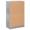 Betonszürke szerelt fa magasszekrény ajtókkal 68 x 37 x 109 cm